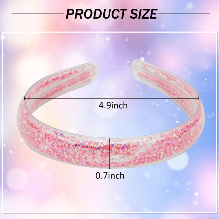 ACO-UINT 5 Pack Sparkly Glitter Headbands with Teeth, Cute Hair Accessories for Girls 8-12 and Women