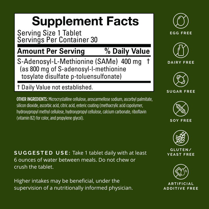 BRAINMD Dr Amen SAMe Mood & Movement 400 - 30 Tablets - Promotes Emotional Balance, Liver Health, Joint Comfort & Mobility - Gluten Free - 30 Serving