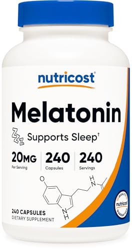 Nutricost Melatonin 20mg, 240 Capsules, Non-GMO & Gluten Free