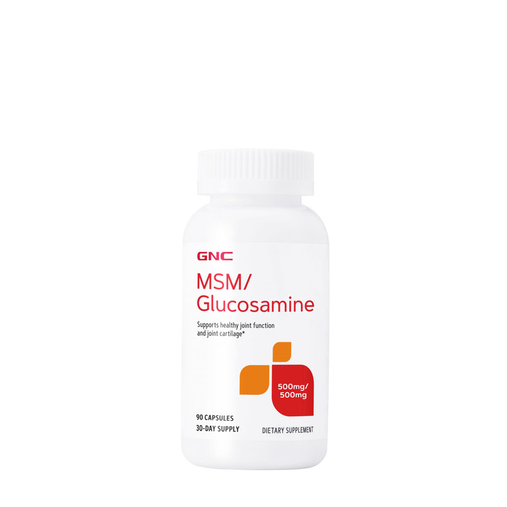GNC MSM Glucosamine 500mg Supplement, Supports Healthy Joint Function, Supports Healthy Joint Cartilage, 30 Servings