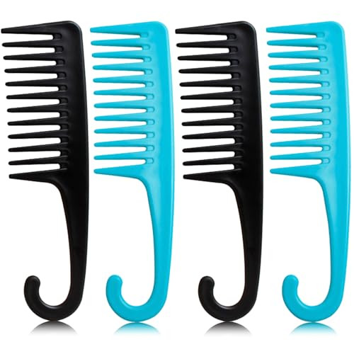 Professional Wide Tooth Combs (4PCS), Large Combs for Women & Men, Reduce Dandruff, Detangle Knotting, Curly Hair Styling Tools & Appliances for Wet