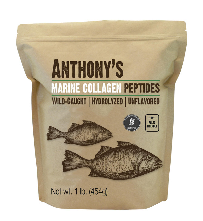 Anthony's Hydrolyzed Marine Collagen Peptides, Gluten-Free, Paleo and Keto Friendly, Unflavored, 1-Pound
