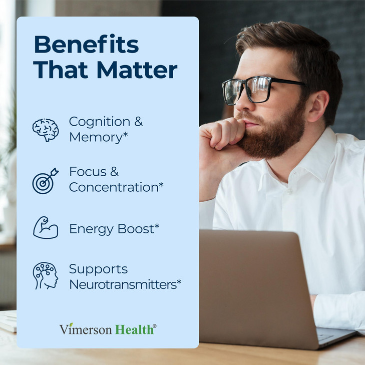 Nootropics Brain Support Supplement - Nootropic Brain Booster for Improved Focus, Concentration & Memory. Brain Nootropic for Brain Health, Mood & En