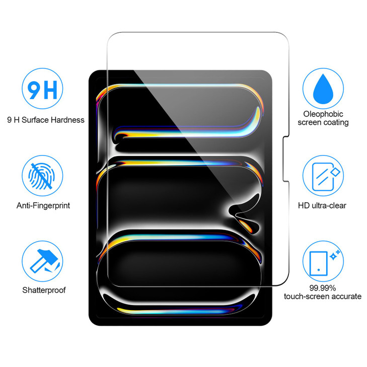 SIBEITU 2 Pack Screen Protector for iPad Pro 11 Inch 2025/2024 M5 M4 (6th/5th Generation), 11 Inch 9H Hardness Tempered Glass Film, Scratch Resistant
