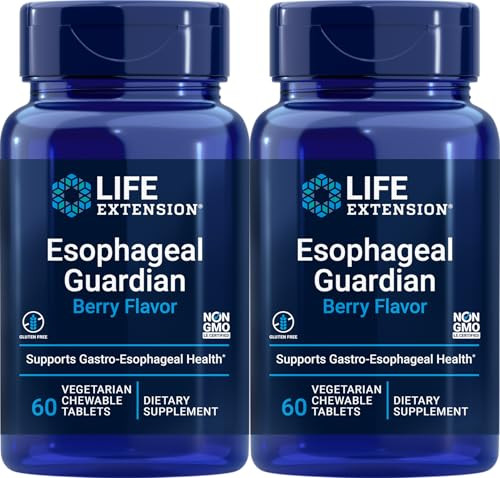 Life Extension Esophageal Guardian, 60 Vegetarian Chewable Tablets (Pack of 2)