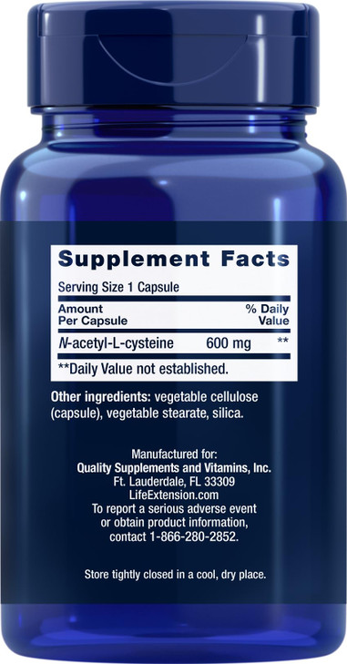 Life Extension N-Acetyl-L-Cysteine (NAC) 600mg, 150 Capsules