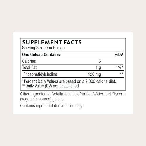 THORNE - Phosphatidyl Choline - Phospholipid Complex for Cell Membrane Support* - 60 Gelcaps