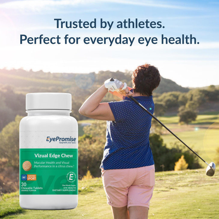 EyePromise Vizual Edge Supplement - 30 Chewable Tablets, 30-Day Supply, Citrus Flavor - AREDS 2 Eye Vitamin with 20mg Zeaxanthin & 10mg Lutein for Ma