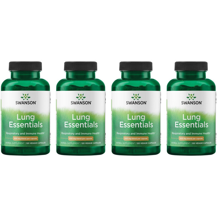 Swanson Lung Essentials 500 mg 120 Veg Caps (4 Pack)