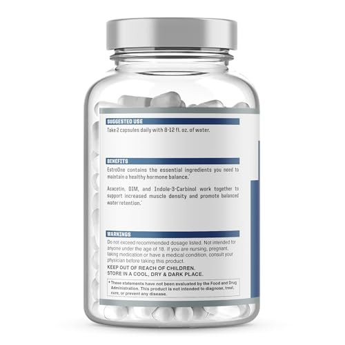 NutraOne EstroOne Hormone Support for Men Natural Strength, Mood, and Drive Support* (60 Capsules)