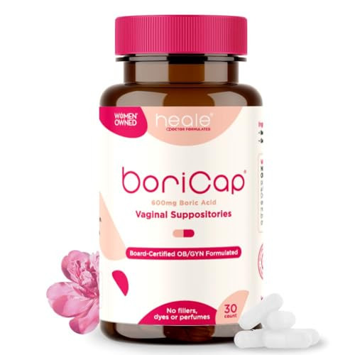 BoriCap - Boric Acid Suppositories for Women - 600 mg - Vaginal Health & Balance, Itch & Odor - Natural Relief - Feminine Care - Feminine Hygiene Pro