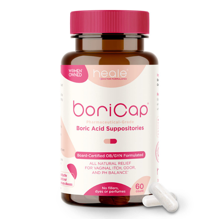 BoriCap - Boric Acid Suppositories for Women - 600 mg - Vaginal Health & Balance, Itch & Odor - Natural Relief - Feminine Care - Feminine Hygiene Pro