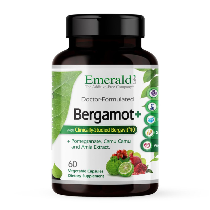 EMERALD LABS Bergamot+ - Supports Metabolism & Heart Health with Bergamot, Pomegranate, Amla & Camu Camu - Gluten-Free & Vegan - 60 Vegetable Capsule