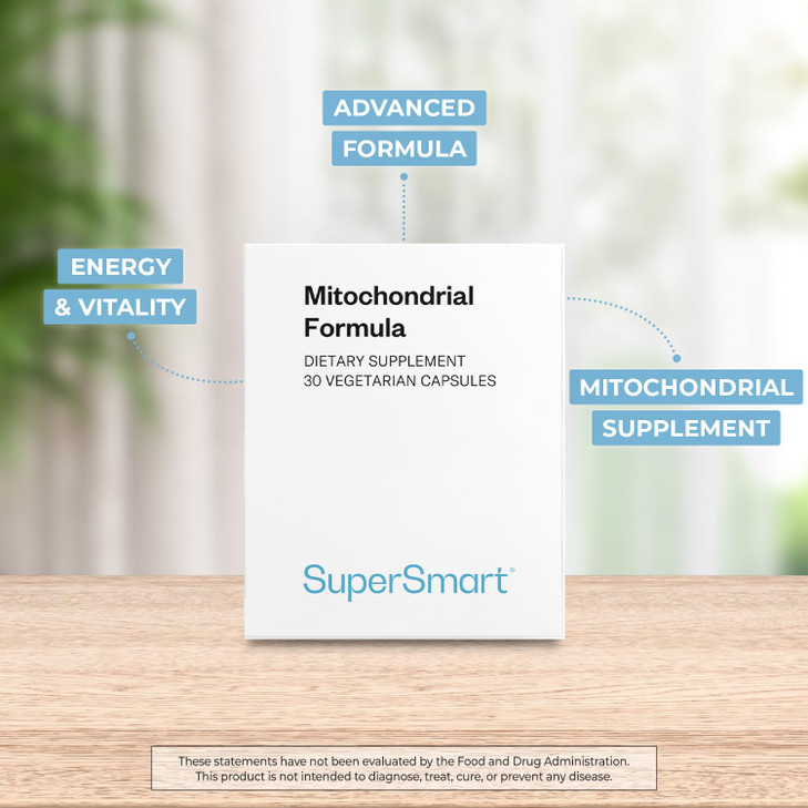 SuperSmart - Mitochondrial Formula (Advanced Formula) - with PQQ, R-Lipoic Acid, Acetyl-L-Carnitine - Mitochondrial Supplement | Non-GMO & Gluten Fre