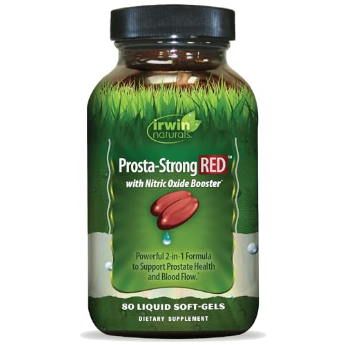 Irwin Naturals Prosta-Strong RED with Nitric Oxide Boosters - Prostate Health Support - Saw Palmetto, Lycopene, Pumpkin Seed & More - 80 Liquid Softg