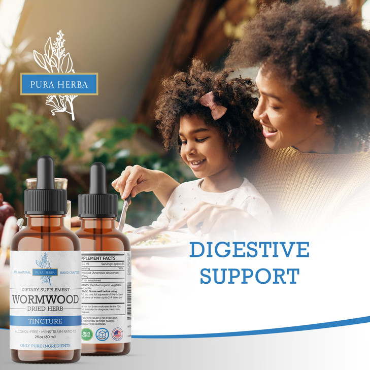 Organic Sweet Wormwood Liquid Drops - Natural Parasite Cleanse and Gut Detox Support for Adults - Vegan, Alcohol-Free, Made in USA, 2 Fl Oz