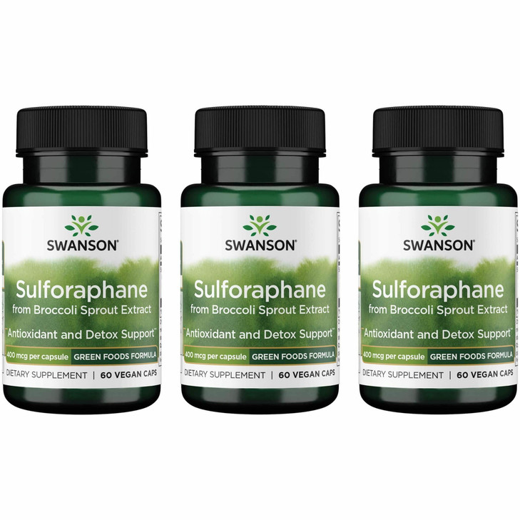 Swanson Sulforaphane - Broccoli Sprout Extract Supporting Cellular, GI Tract, and Liver Health - Natural Supplement Standardized to 0.4% Sulforaphane