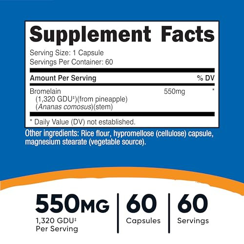Nutricost Bromelain Capsules (240 Capsules) - 550 MG Per Serving, Vegan, Non-GMO, GMP Compliant