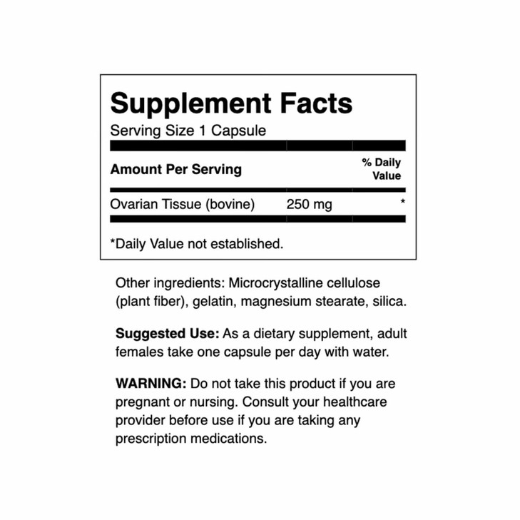 Swanson Ovarian Glandular - Natural Supplement Promoting Women's Glandular Health & Balance Support - Sourced from Premium Bovine Tissue to Support W