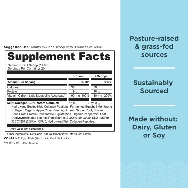 Ancient Nutrition Collagen Powder Protein, Multi Collagen Protein, Hydrolyzed Collagen Peptides Supports Skin and Nails, Joint Supplement (Gut Restor