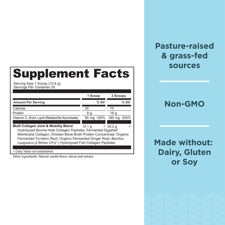 Ancient Nutrition Collagen Powder Protein, Multi Collagen Protein Powder Joint + Mobility, 20 Serving, Joint Supplement with Hydrolyzed Collagen Pept