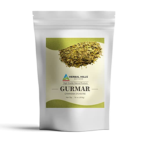 HERBAL HILLS Gurmar Powder (Gymnema sylvestre/Natural Gudmar Leaf/Leaves Powder) | 16 Oz (454 GMS) | Help to Maintain Normal Glucose Levels