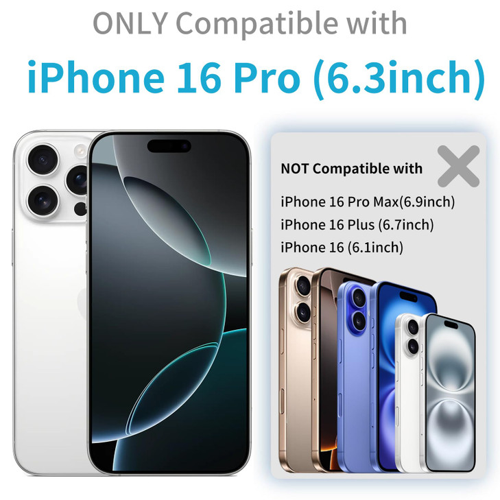 JJGoo Compatible with iPhone 16 Pro Case Clear, Soft Transparent TPU Cover, Slim Thin Shockproof Phone Case for iPhone 16 Pro 6.3-Inch, Purple