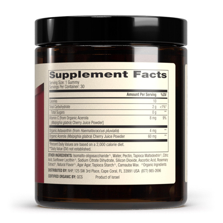 Dr. Mercola Organic Astaxanthin Gummies, 30 Servings (30 Gummies), 4 mg Per Serving, Dietary Supplement, Antioxidant and Immune Support, Certified Or