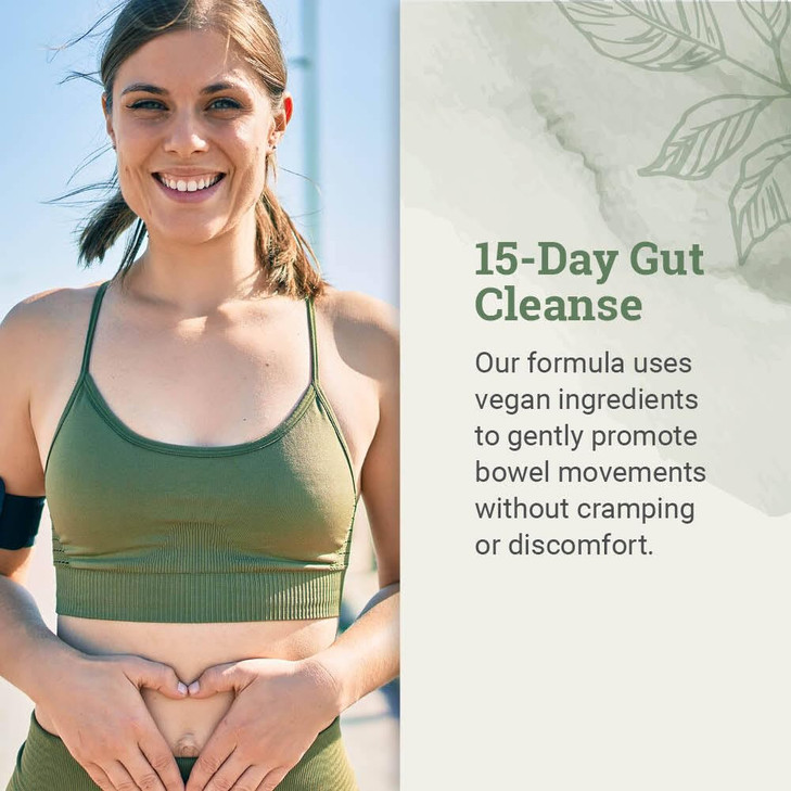 15 Day Gut Cleanse Detox For Women and Men - Vegan, Non-GMO Ingredients For Waist Loss and Constipation Relief With A 15 Day Cleanse Gut Support With