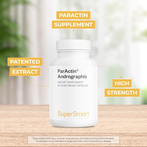 Supersmart - ParActin Supplement 300mg per Day (High Strength) - Andrographis Paniculata | Non-GMO & Gluten Free - 90 Vegetarian Capsules