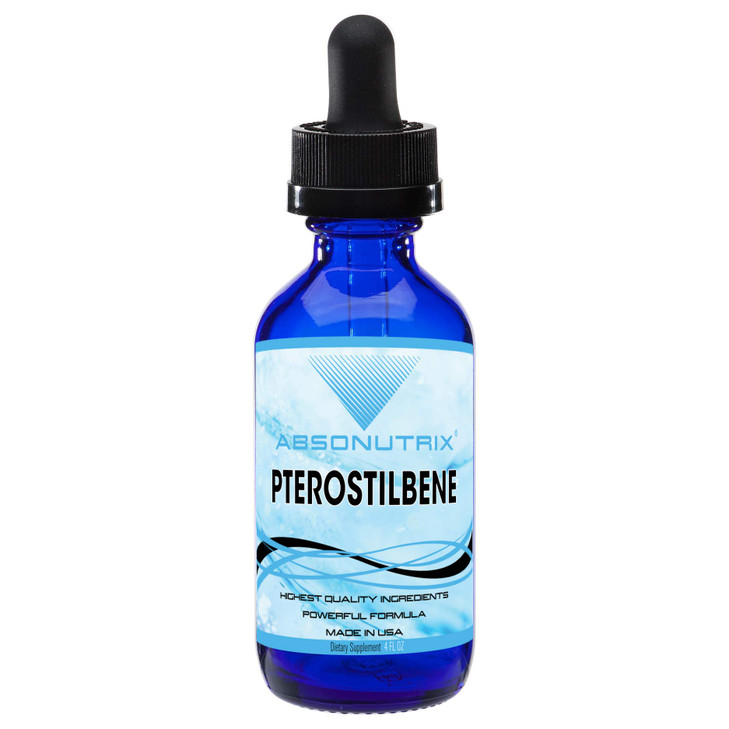 Absonutrix Pterostilbene 300 mg, 4 Fl Oz Liquid Drops, 200 Potent Servings, High Bioavailability, Third-Party Tested, Quick Absorption, GMP-Certified