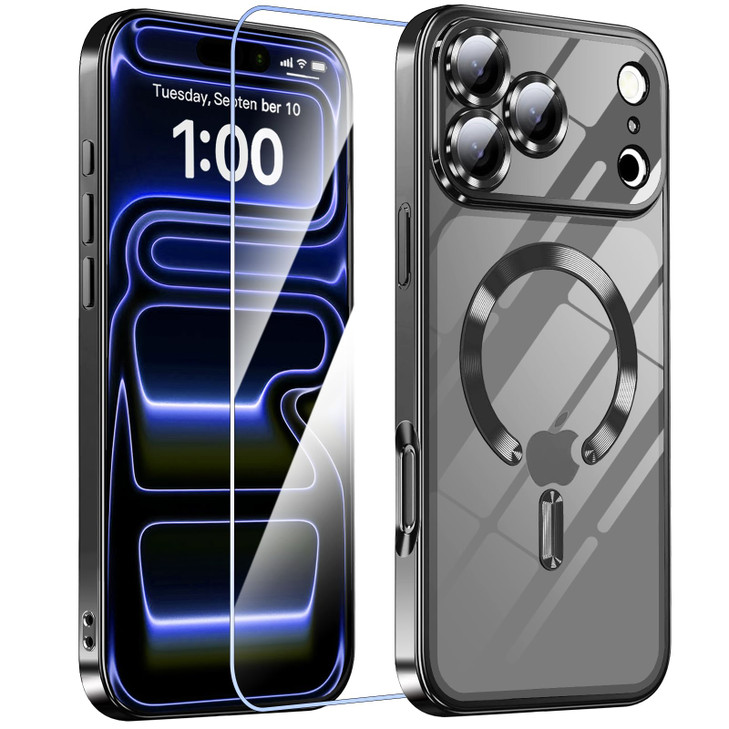 Astter for iPhone 17 Pro Max Case Clear,Magnetic iPhone 17 ProMax Case with Screen Protector [Non-Yellowing] Shockproof Compatible with MagSafe Slim