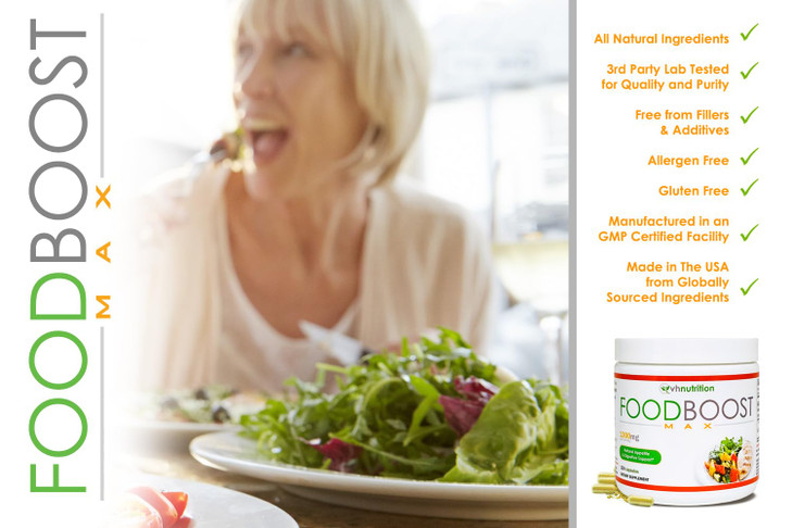 VH Nutrition | FoodBoost MAX | 1300mg Appetite Stimulant* Weight Gain Pills* for Men and Women | Formulated with Gentian, Turmuric, Fennel | 120 Caps