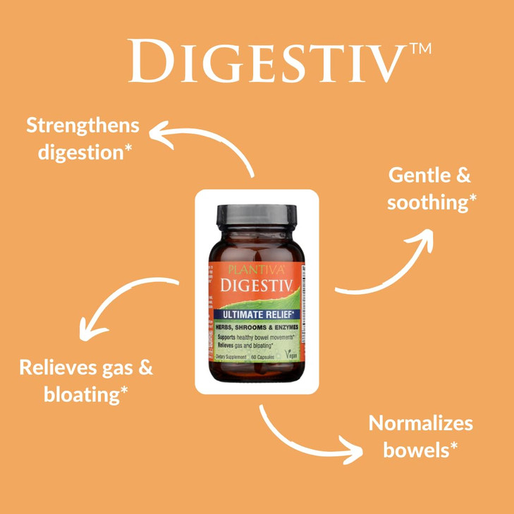 Plantiva Digestiv - (60 Capsules) Clinically Developed Combination of Natural Ingredients to Help Maintain Effective Digestion (60 Capsules)