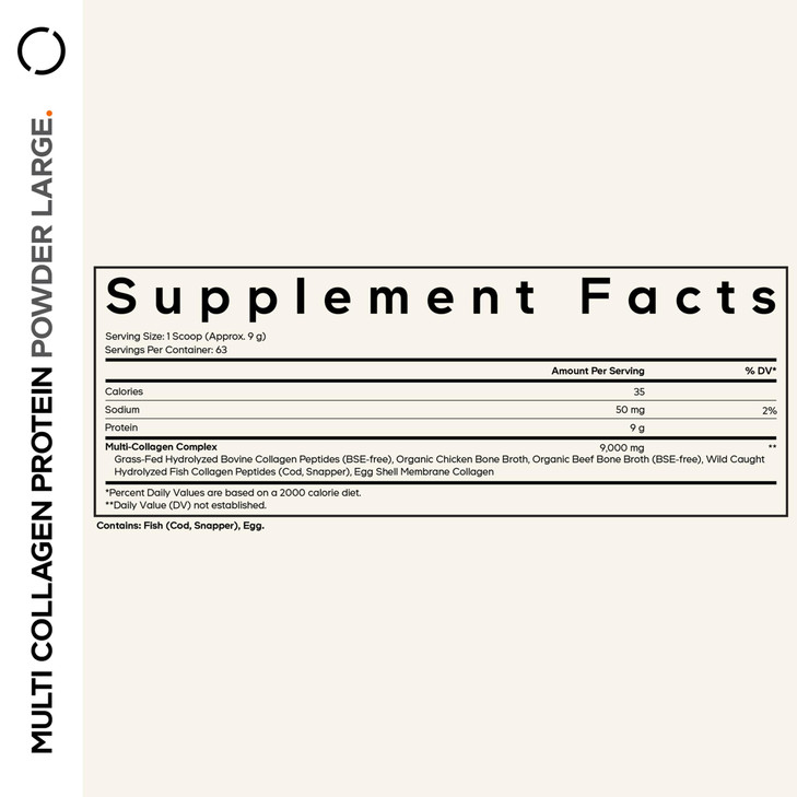 Codeage Multi Collagen Protein Powder Peptides, Hydrolyzed Collagen for Women & Men, Collagen Supplements, Grass Fed Bone Broth, 2-Month Supply, Unfl