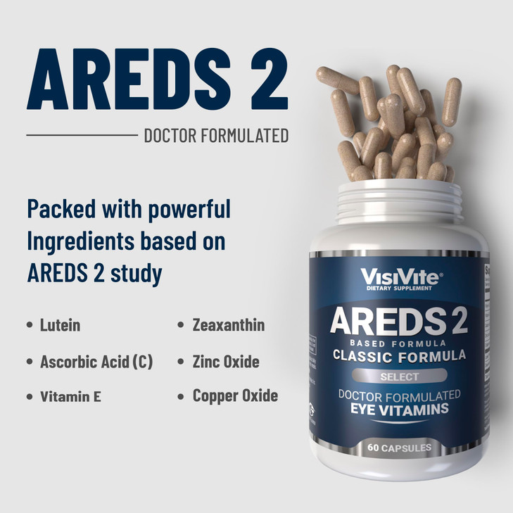 AREDS 2 Select Eye Vitamins for Macular Support - Vitamins for Eyes with Zeaxanthin Plus Lutein Macular Supplement - Premium Macular Health Formula -