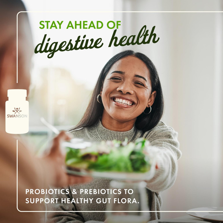 Swanson Prebiotic Capsules - Promotes Friendly Flora Support & Overall Digestive Health - Prebiotic Fiber Promoting Gut Health & Immune Health Suppor