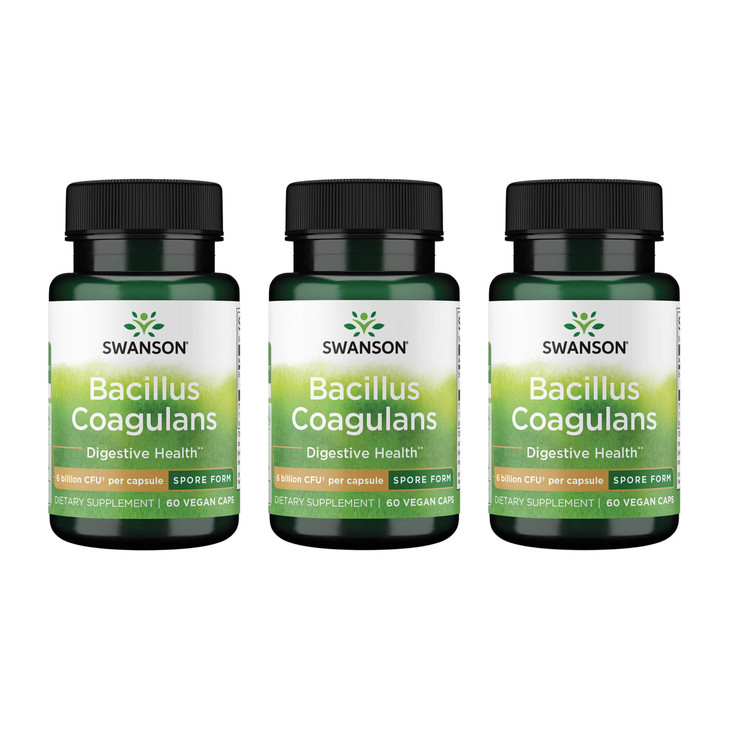 Swanson Bacillus Coagulans - Natural Probiotic Supplement Supporting Digestive Health w/ 6 Billion CFU - May Support GI & Overall Gut Health - (60 Ve