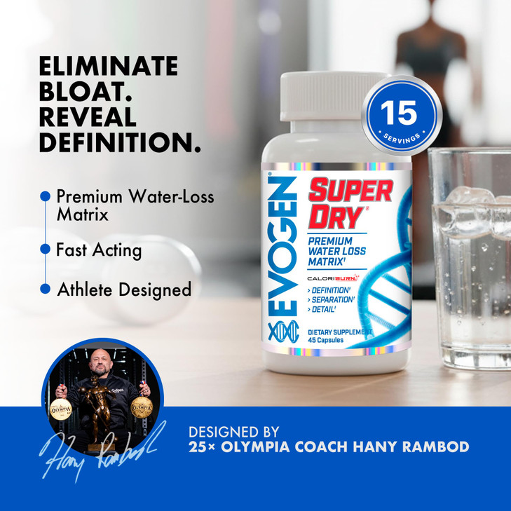 Evogen Super Dry - Premium Water Loss Matrix for Muscle Definition | Natural Diuretic Water Pills Supplement Supporting Water Weight Loss, Reduced Wa