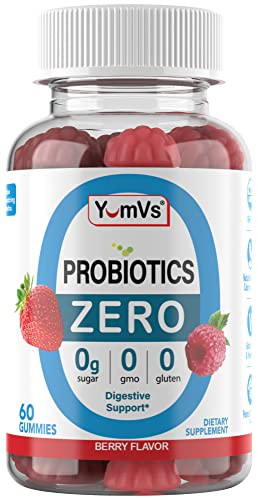 YUM-V'S - Zero Sugar Probiotic Gummies for Digestive Health - Sugar Free Probiotics for Women, Men & Kids - Gut Health Probiotic Gummies for Adults &