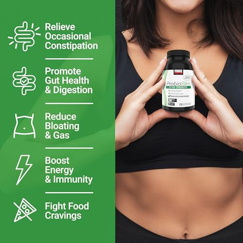 Force Factor ProbioSlim Extra Strength Probiotics for Women and Men with 30 Billion CFUs of Probiotics for Digestive Health, Bloating Relief, and Gut