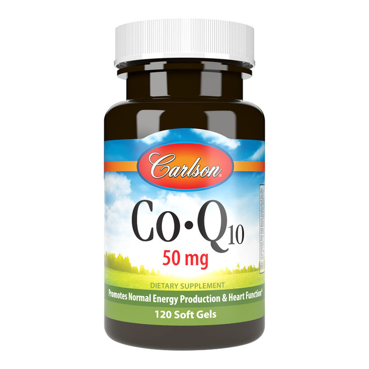 Carlson - Co-Q10, Co-Enzyme Q10, 50 mg, Energy Production & Heart Function, 120 Softgels