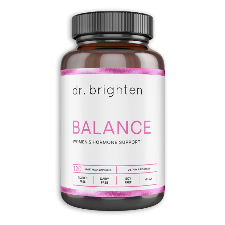 Dr. Brighten Balance - Hormone Balance for Women with Chasteberry and DIM - Targets Hormonal Acne, Period Issues, & PMS - Vegan, Non-GMO