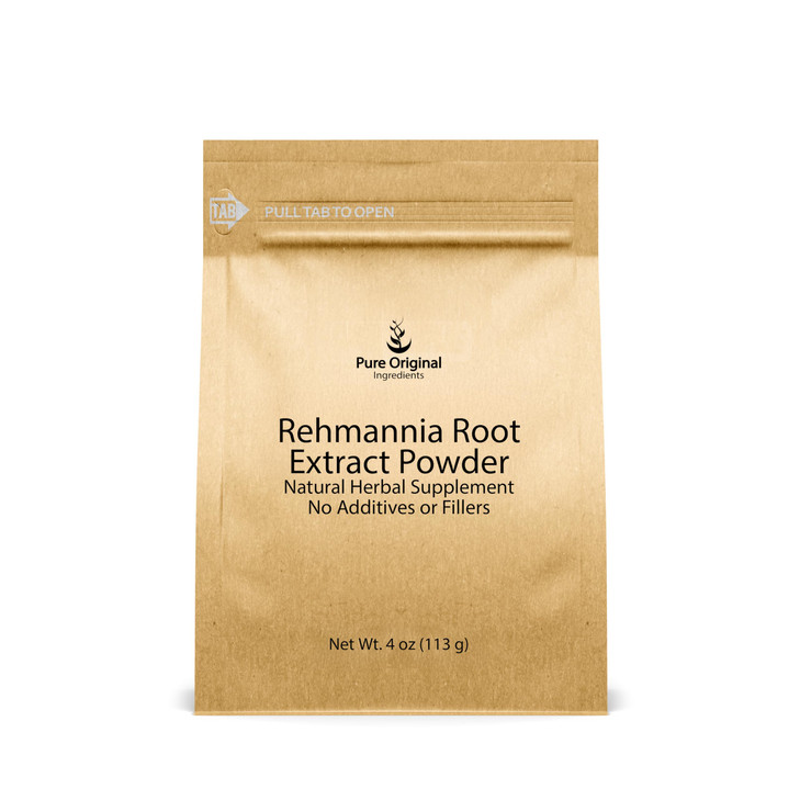 PURE ORIGINAL INGREDIENTS Rehmannia Root Extract Powder (4oz) Non-GMO, Chinese Foxglove, Traditional Herbal Supplement