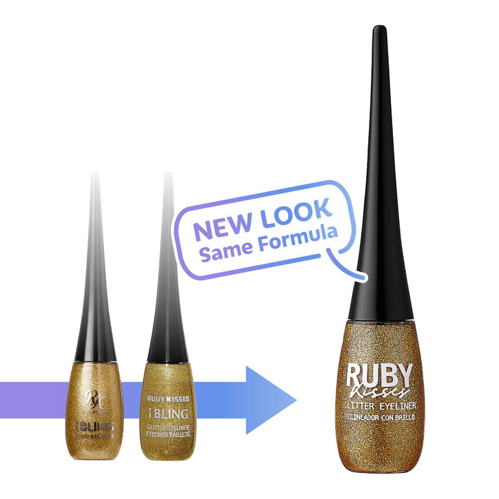 Ruby Kisses Eye Bling Glitter Eyeliner, Glitz N' Black