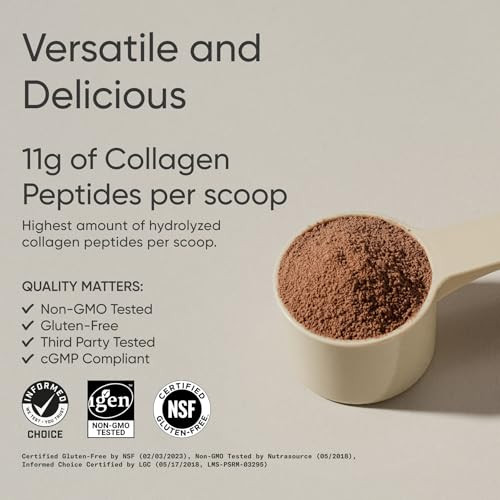 Sports Research Collagen Peptides - Hydrolyzed Type 1 & 3 Collagen Powder Protein Supplement for Healthy Skin, Nails, & Joints - Easy Mixing Vital Nu