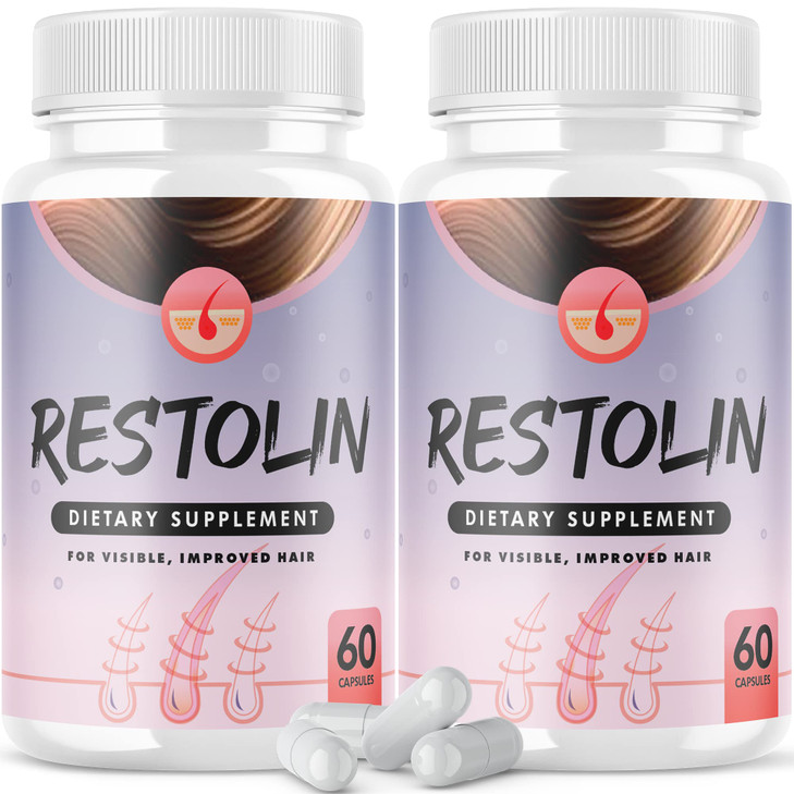 (2 Pack) Restolin Advanced Hair Regrowth Growth Pills Supplement (120 Capsules)