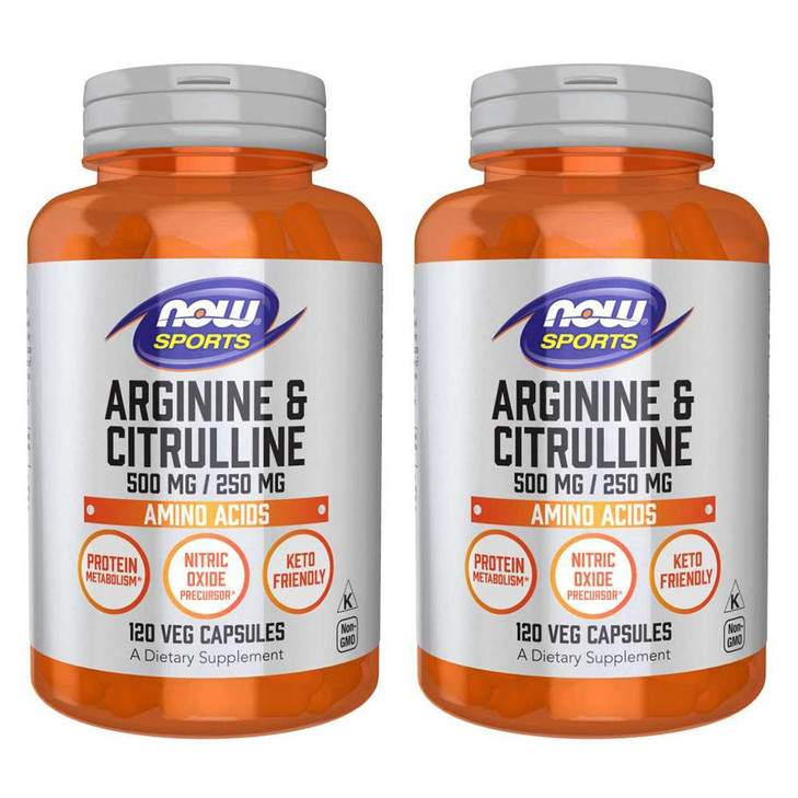 Arginine & Citrulline 500/250mg - 120 Capsules (2 Pack)
