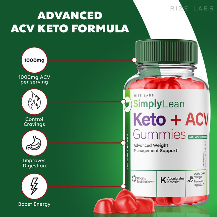 rize labs Simply Lean Keto + ACV Gummies for Advanced Weight Loss, Supplement, Maximum Strength Gomitas, Simply Lean Advanced Formula Review (60 Gumm