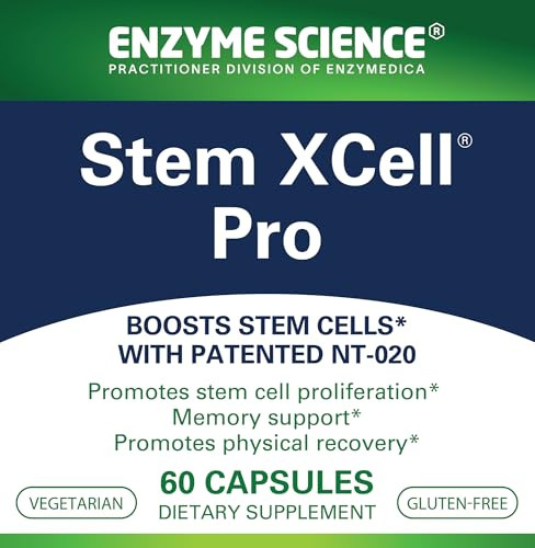 Enzyme Science, Stem XCell Pro, Antioxidant Support for Cellular & Immune Health, Stem Cell Health Supplement, 60 Capsules